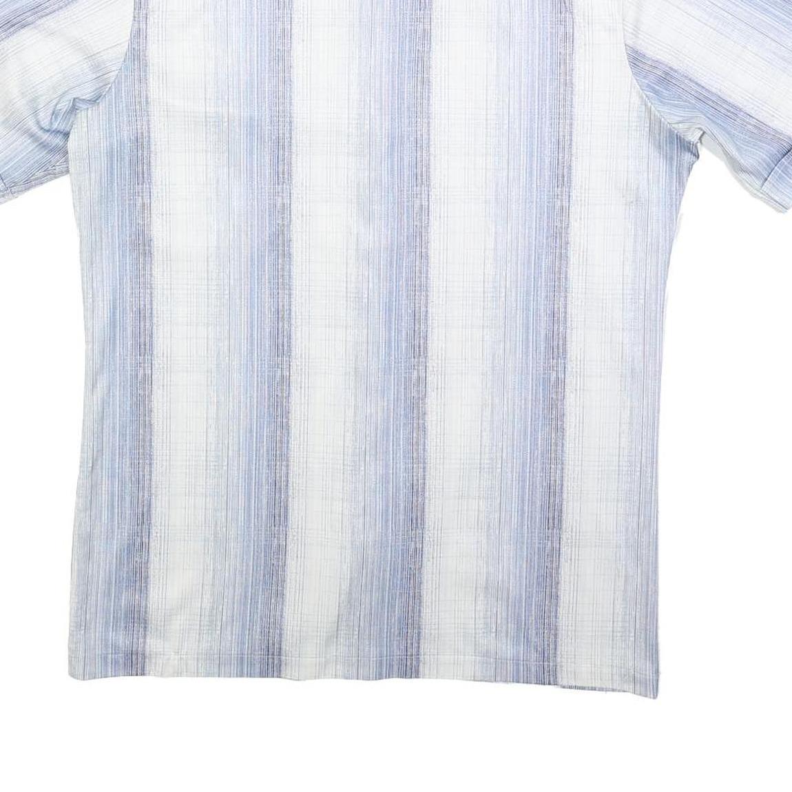 PIERRE GERARD Mens Blue & White Short Sleeve Shirt M Lightweight Summer Style