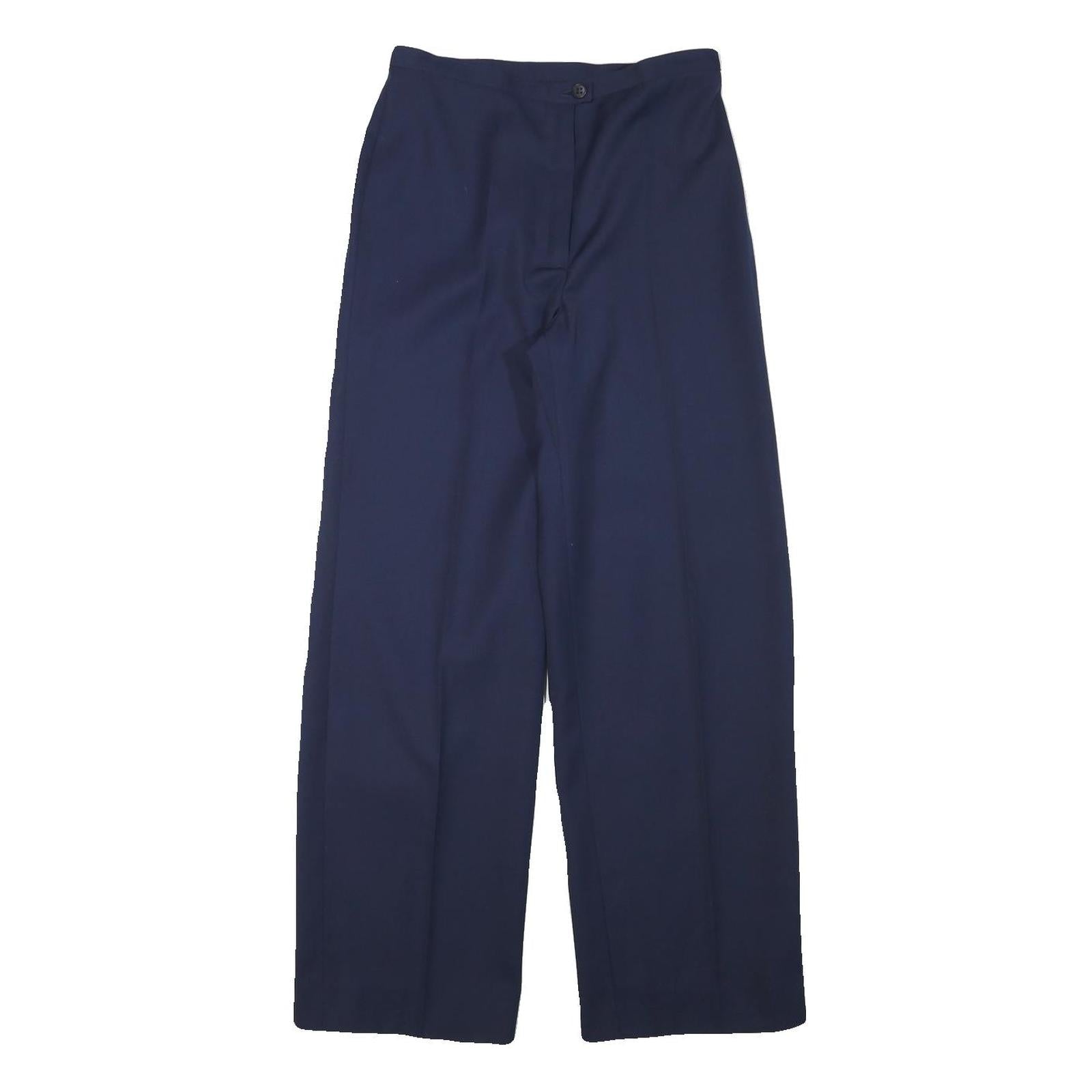 IM Womens Polyester Blend Navy Relaxed Straight Trousers W26 L28 Classic Zip