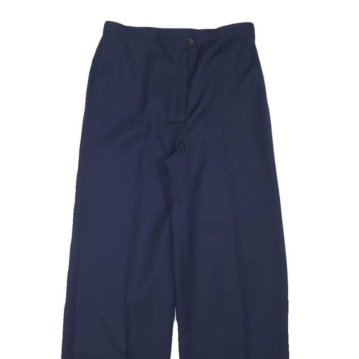 IM Womens Polyester Blend Navy Relaxed Straight Trousers W26 L28 Classic Zip