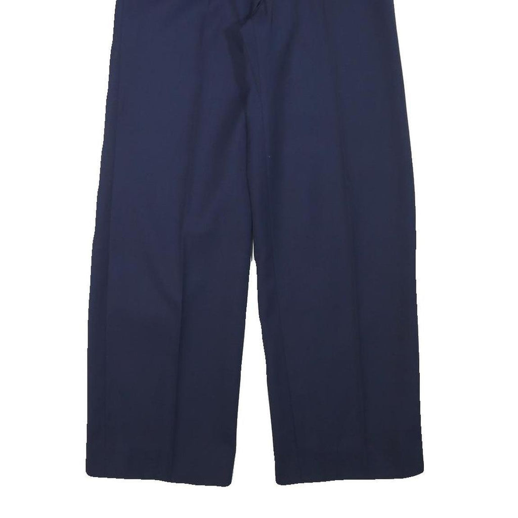IM Womens Polyester Blend Navy Relaxed Straight Trousers W26 L28 Classic Zip