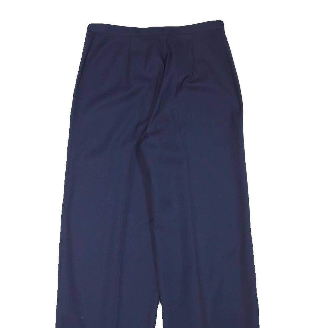 IM Womens Polyester Blend Navy Relaxed Straight Trousers W26 L28 Classic Zip