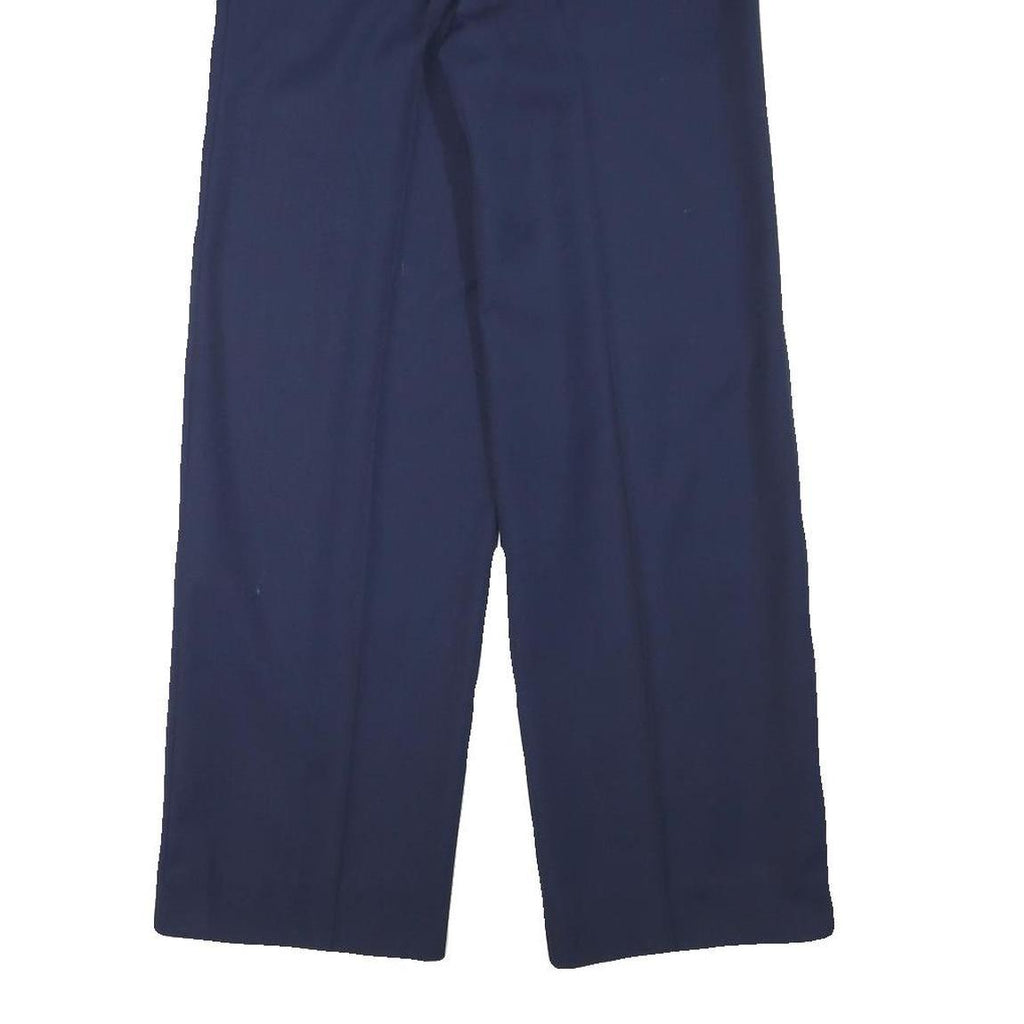 IM Womens Polyester Blend Navy Relaxed Straight Trousers W26 L28 Classic Zip