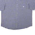 CHAPS Mens Blue & Cream Check Short Sleeve Shirt 2XL Cotton Blend Casual Button