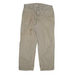 CARHARTT Mens Cotton Blend Beige Relaxed Straight Trousers W40 L32 Workwear