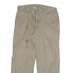 CARHARTT Mens Cotton Blend Beige Relaxed Straight Trousers W40 L32 Workwear