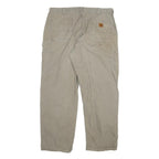 CARHARTT Mens Cotton Blend Beige Relaxed Straight Trousers W40 L32 Workwear