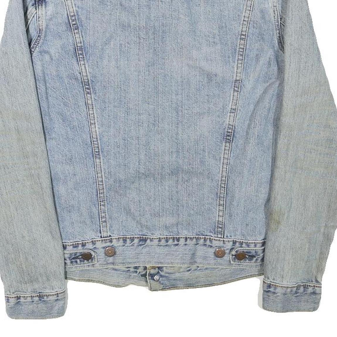 LEVI'S Mens Blue Denim Jacket S Cotton Blend Button Closure Classic Fit Casual