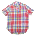DICKIES Womens Pink Red Purple Cotton Shirt S Checked Button Up Casual