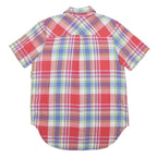 DICKIES Womens Pink Red Purple Cotton Shirt S Checked Button Up Casual
