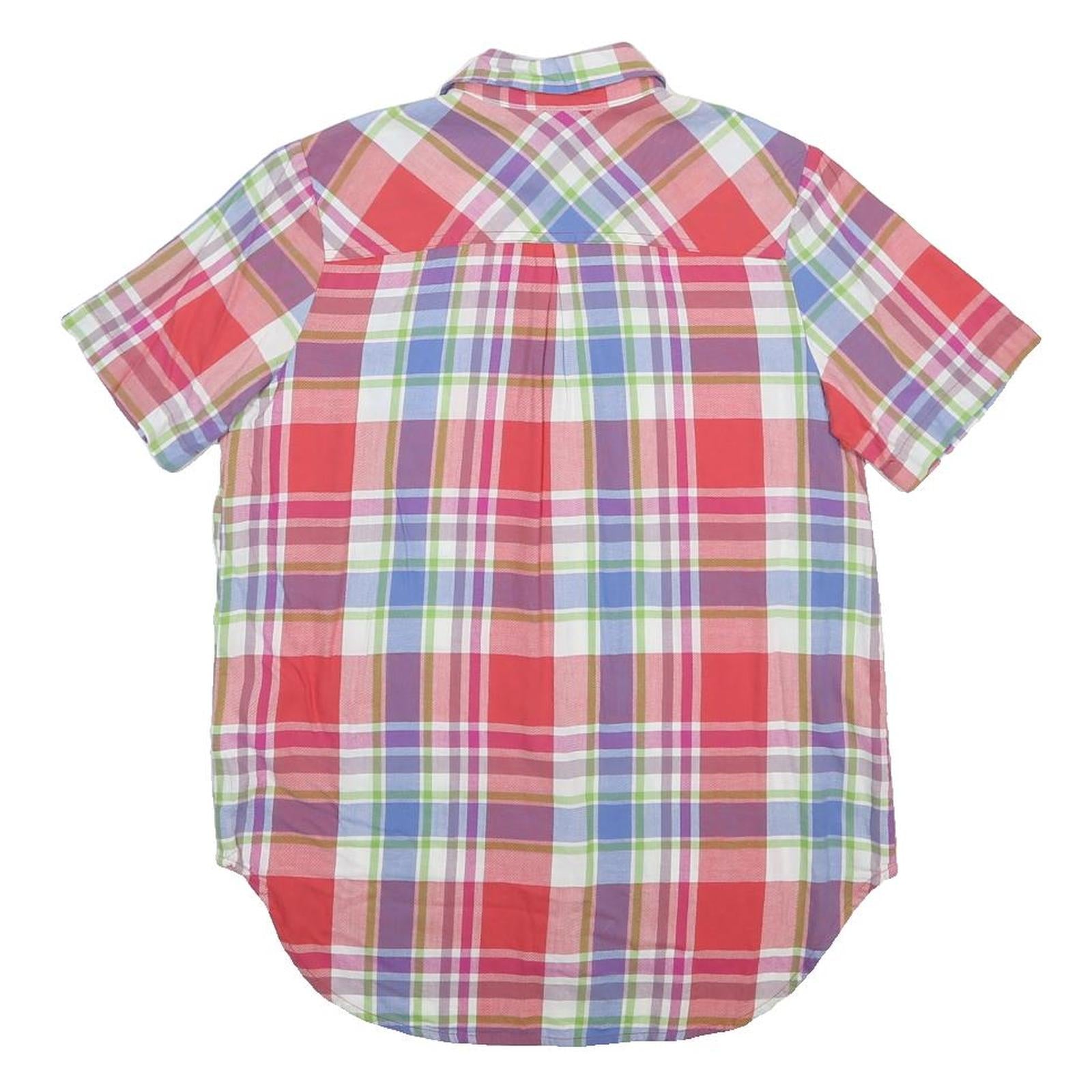 DICKIES Womens Pink Red Purple Cotton Shirt S Checked Button Up Casual
