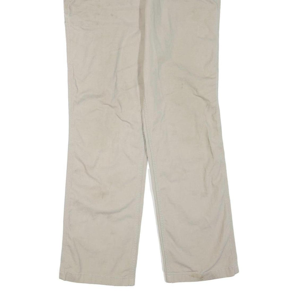CARHARTT Mens Cotton Blend Beige Regular Fit Straight Leg Trousers W34 L36
