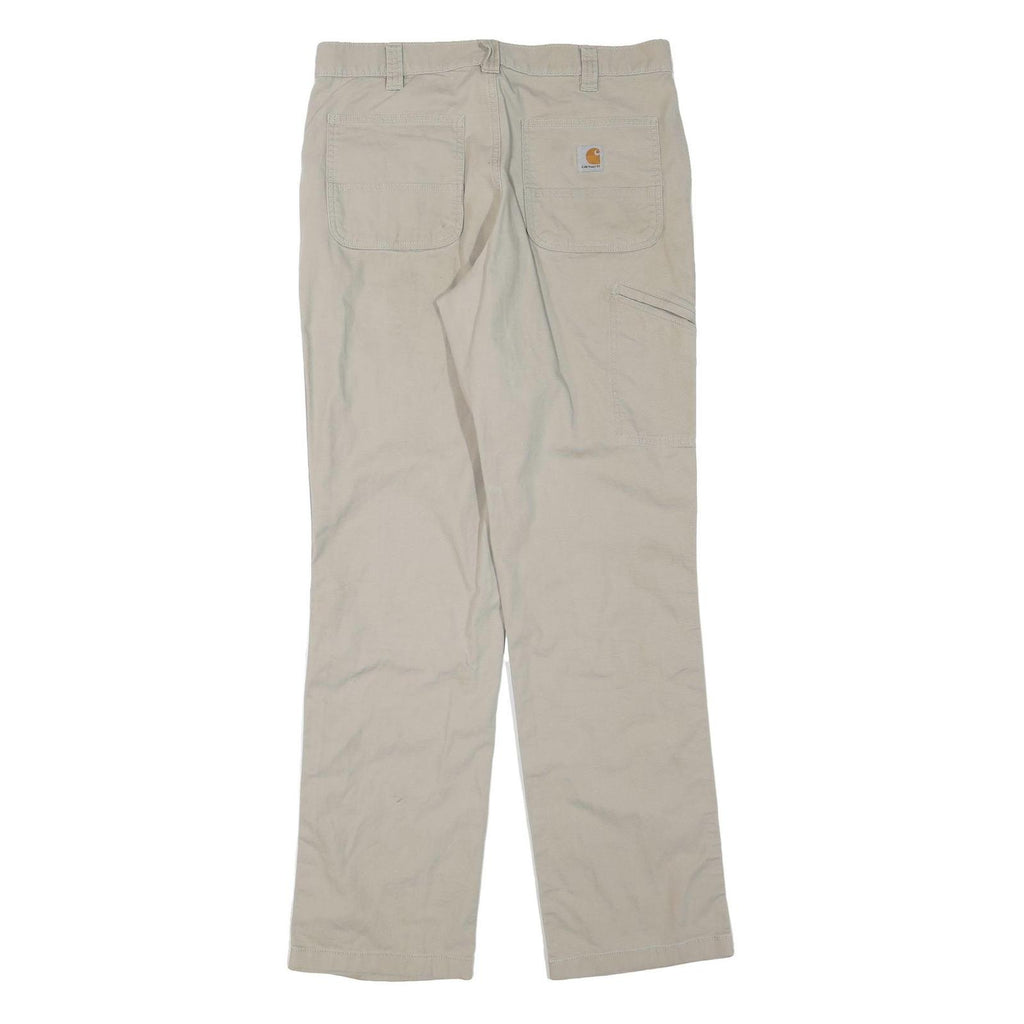 CARHARTT Mens Cotton Blend Beige Regular Fit Straight Leg Trousers W34 L36