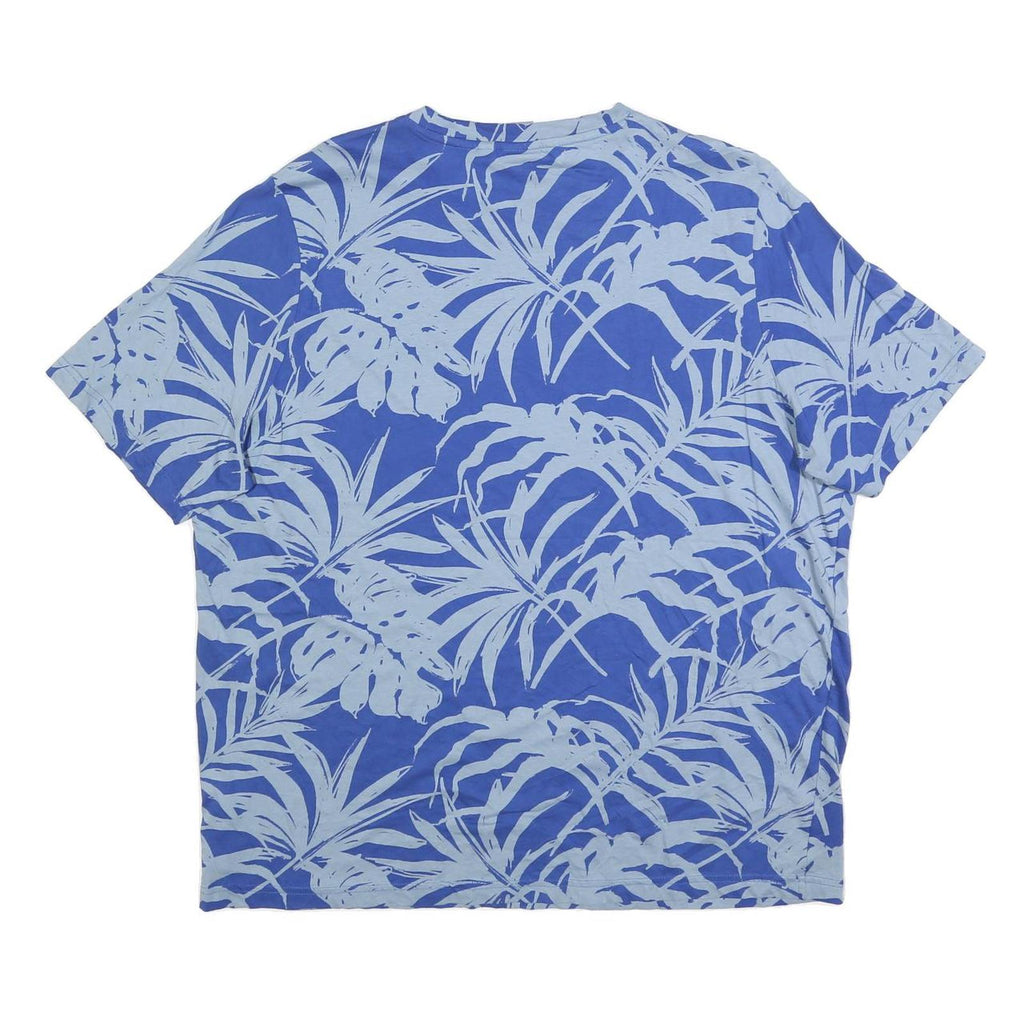 PUMA Mens Blue Leaf Print T-Shirt 2XL Short Sleeve Crew Neck Casual Wear