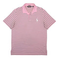 POLO RALPH LAUREN Mens Pink & Black Stripe Short Sleeve Polo Shirt L Cotton
