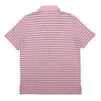 POLO RALPH LAUREN Mens Pink & Black Stripe Short Sleeve Polo Shirt L Cotton