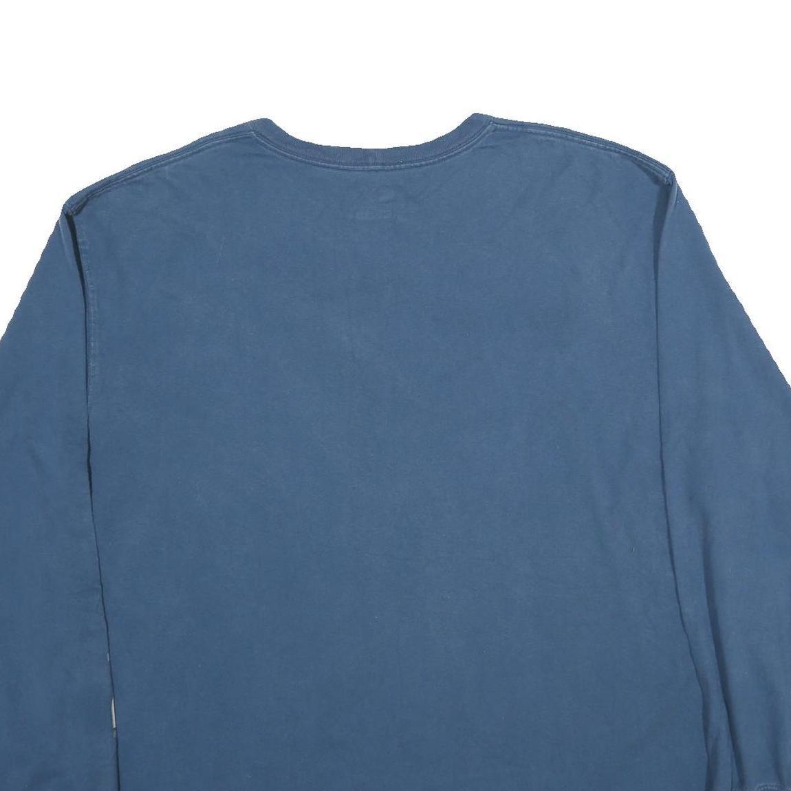 CARHARTT Mens Blue Long Sleeve Crew Neck Cotton T-Shirt 2XL Logo Print