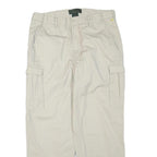 Beige Mens Cotton Blend Regular Cargo Trousers W34 L28 Casual Workwear Zip