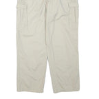 Beige Mens Cotton Blend Regular Cargo Trousers W34 L28 Casual Workwear Zip