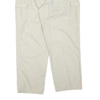 Beige Mens Cotton Blend Regular Cargo Trousers W34 L28 Casual Workwear Zip