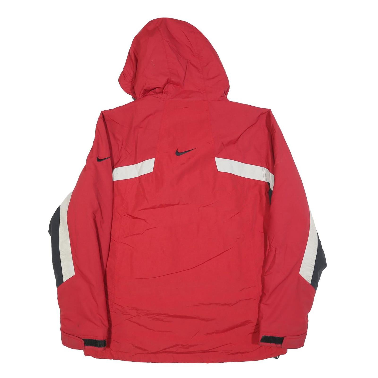 NIKE Mens Red White & Black Zip Jacket M Polyester Blend Sportswear