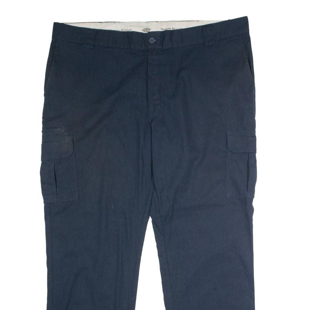 DICKIES Workwear Cargo Mens Trousers Black Regular Straight W44 L32