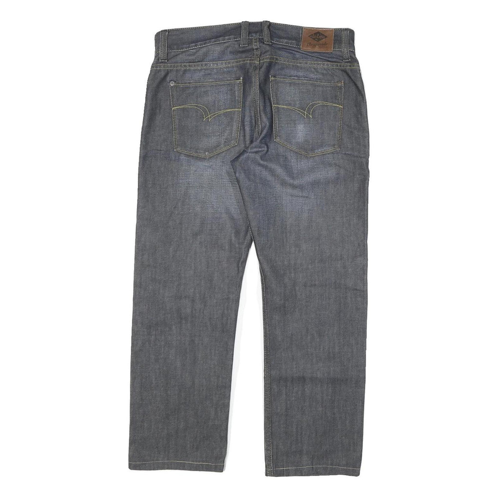 LEE COOPER Mens Regular Fit Grey Denim Jeans Cotton Blend Zip W32 L26 Classic