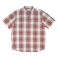 CARHARTT Mens Red & White Check Shirt L Button Down Short Sleeve Casual Workwear