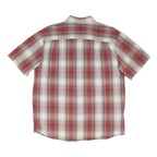 CARHARTT Mens Red & White Check Shirt L Button Down Short Sleeve Casual Workwear