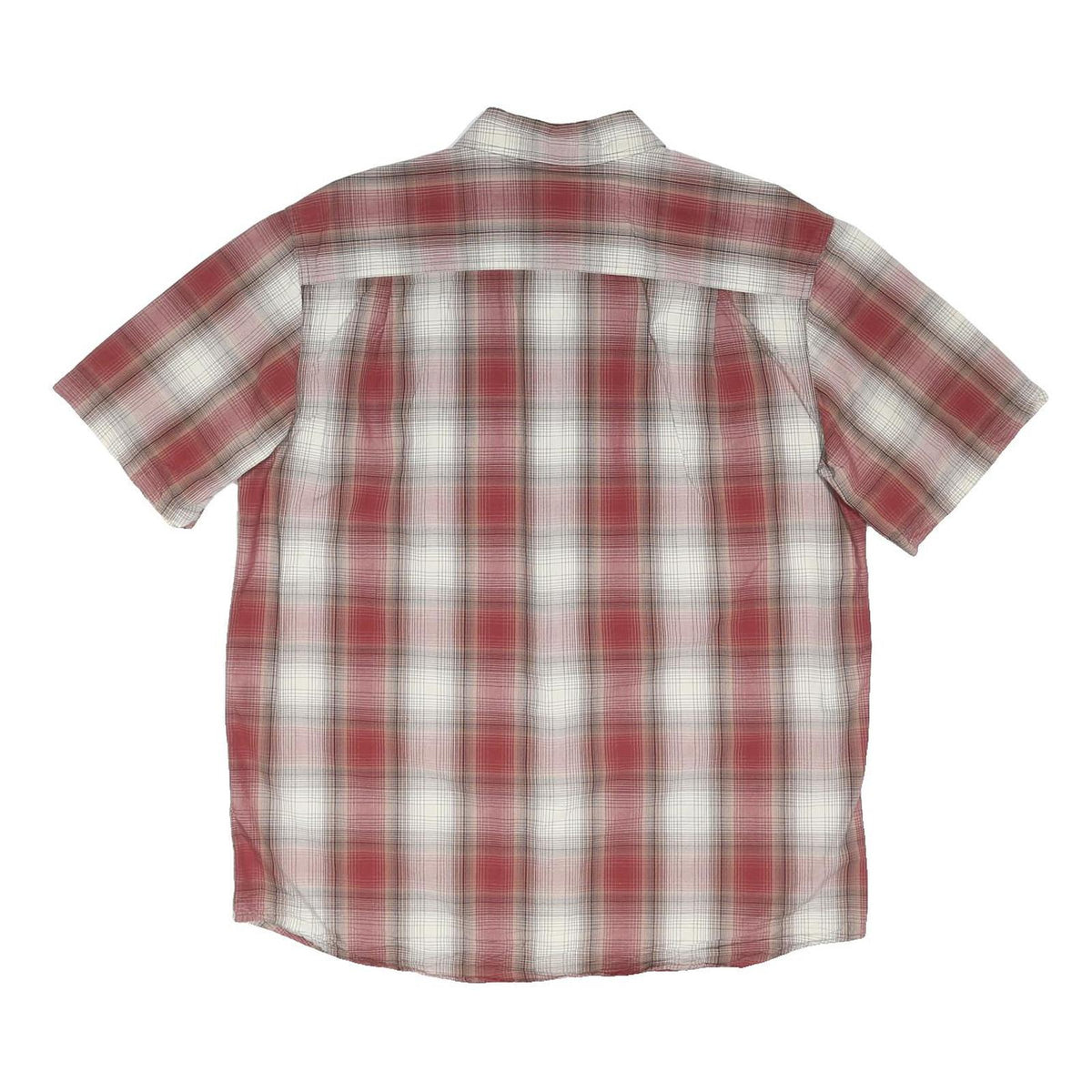 CARHARTT Mens Red & White Check Shirt L Button Down Short Sleeve Casual Workwear