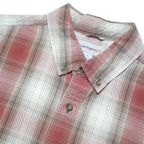CARHARTT Mens Red & White Check Shirt L Button Down Short Sleeve Casual Workwear
