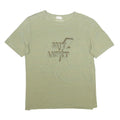 SAINT LAURENT Mens Green Cotton Blend T-Shirt S Short Sleeve Crew Neck Logo