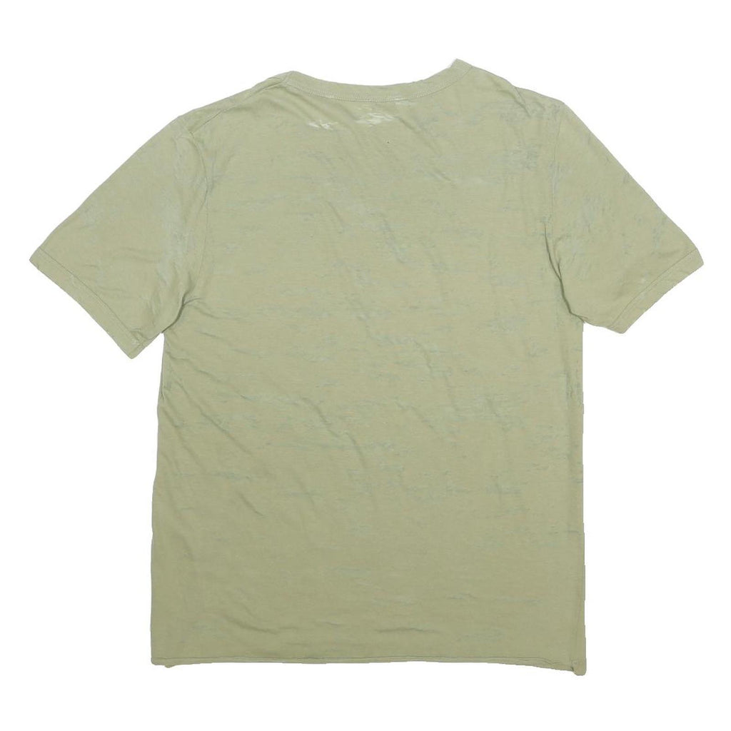 SAINT LAURENT Mens Green Cotton Blend T-Shirt S Short Sleeve Crew Neck Logo