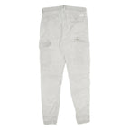 C.O.J Womens Cotton Blend White Slim Cargo Trousers W29 L30 Zip Pockets