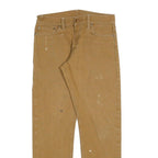 CARHARTT Mens Cotton Blend Beige Slim Straight Trousers W32 L28 Workwear Casual