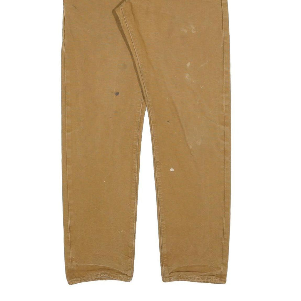 CARHARTT Mens Cotton Blend Beige Slim Straight Trousers W32 L28 Workwear Casual
