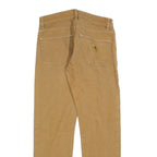 CARHARTT Mens Cotton Blend Beige Slim Straight Trousers W32 L28 Workwear Casual