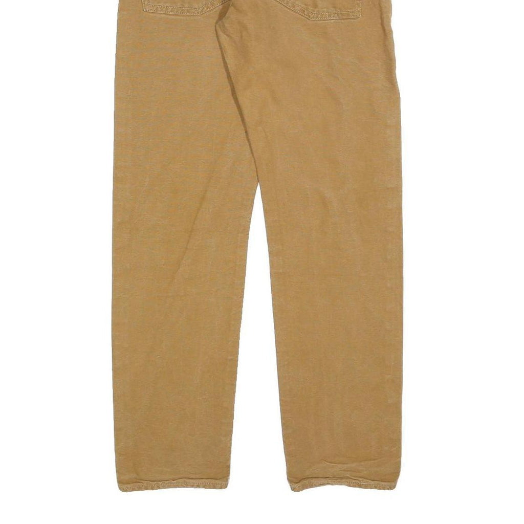 CARHARTT Mens Cotton Blend Beige Slim Straight Trousers W32 L28 Workwear Casual