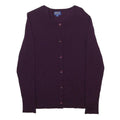 PENDLETON Womens Maroon Plain Jumper Button Neck Basic Knit M Elegant Soft Wool