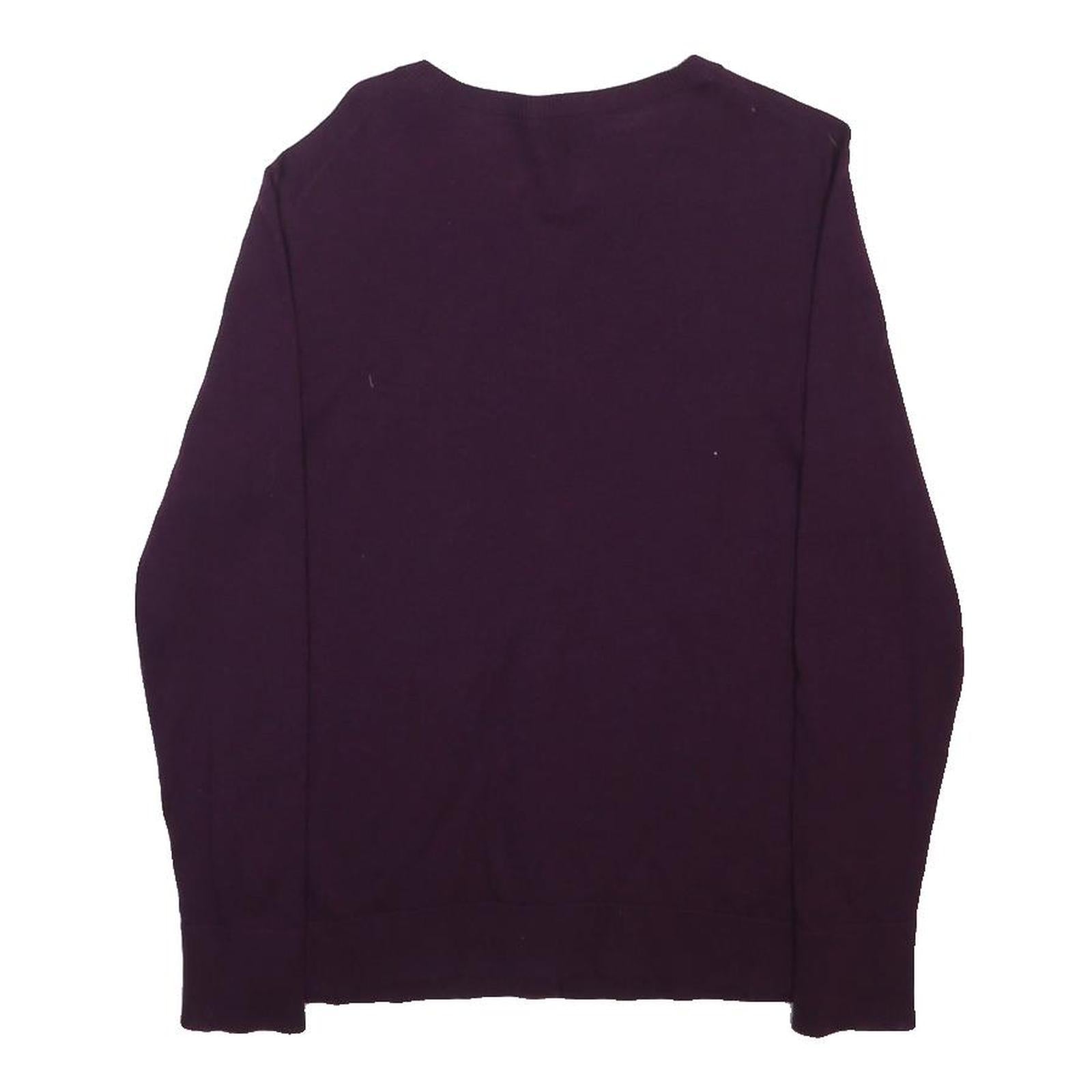 PENDLETON Womens Maroon Plain Jumper Button Neck Basic Knit M Elegant Soft Wool