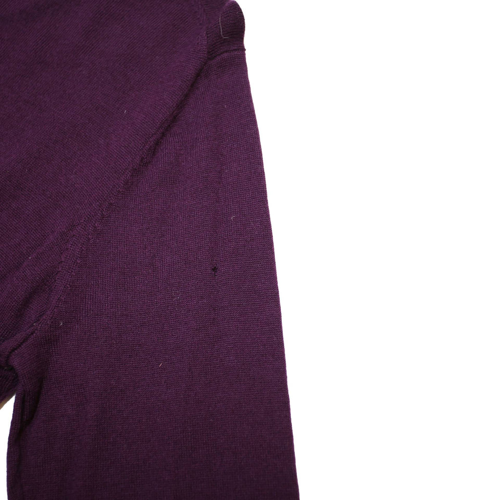 PENDLETON Womens Maroon Plain Jumper Button Neck Basic Knit M Elegant Soft Wool