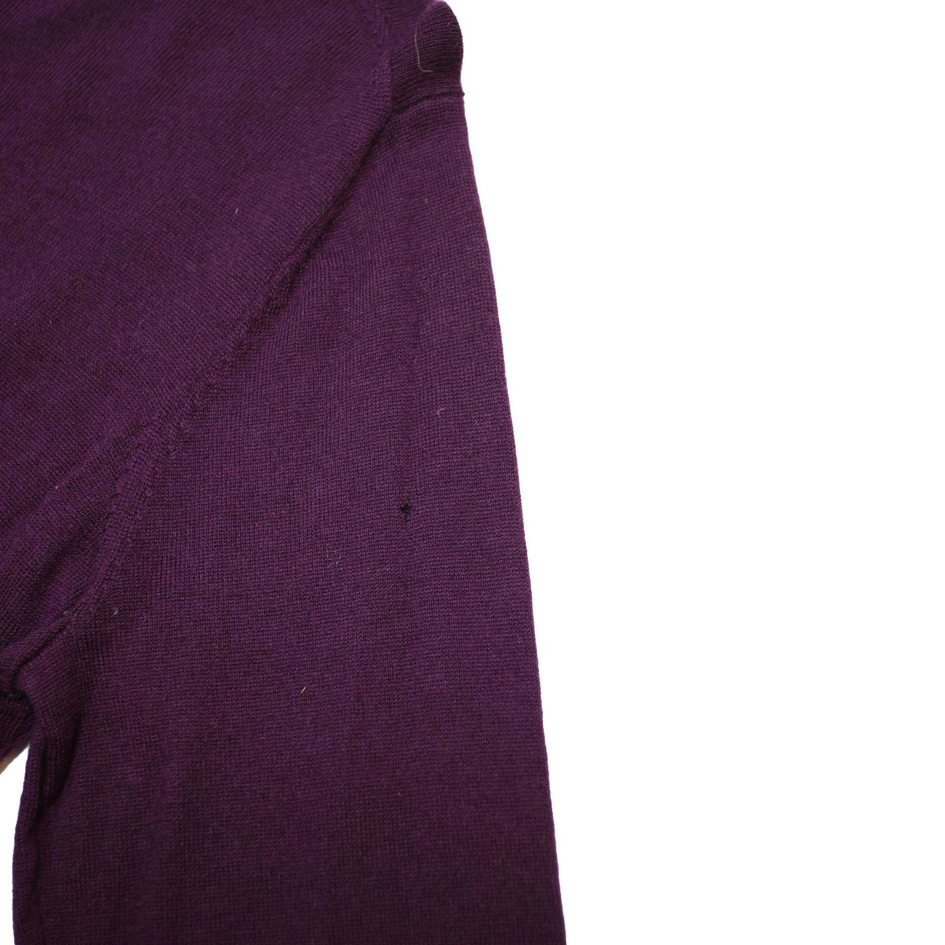PENDLETON Womens Maroon Plain Jumper Button Neck Basic Knit M Elegant Soft Wool