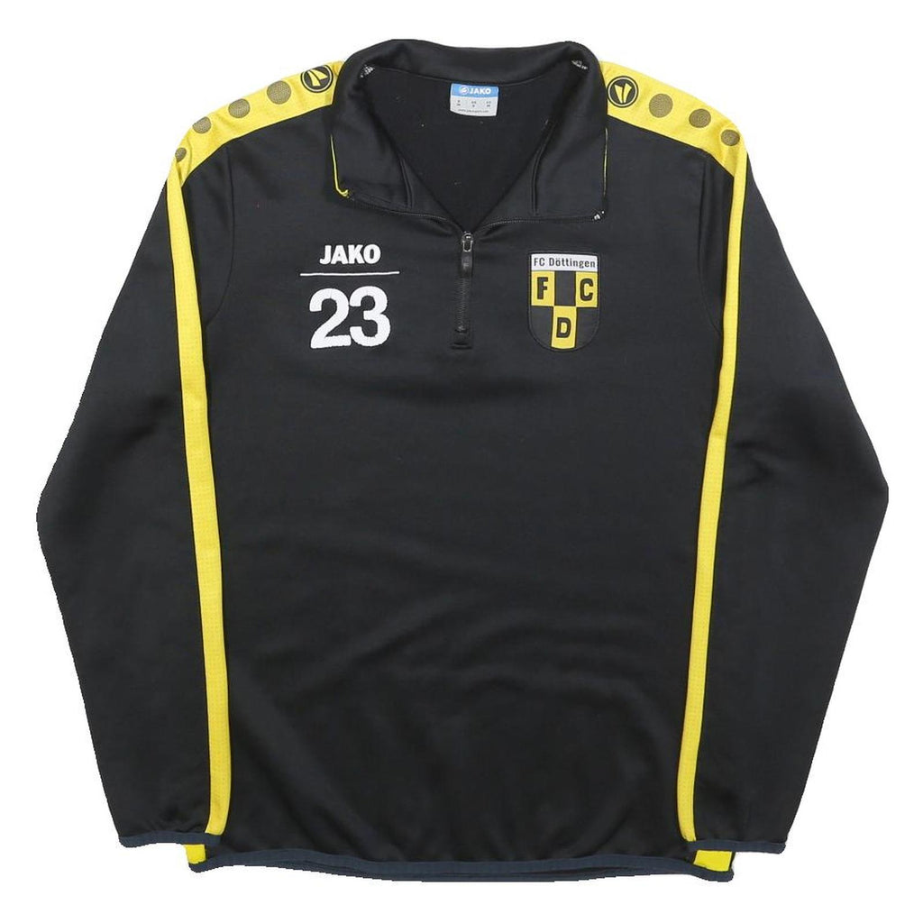 JAKO Mens Black & Yellow FC Döttingen 1/4 Zip S Sports Training Sweatshirt