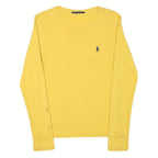 RALPH LAUREN SPORT Mens Yellow S Long Sleeve Crew Neck Logo Embroidered