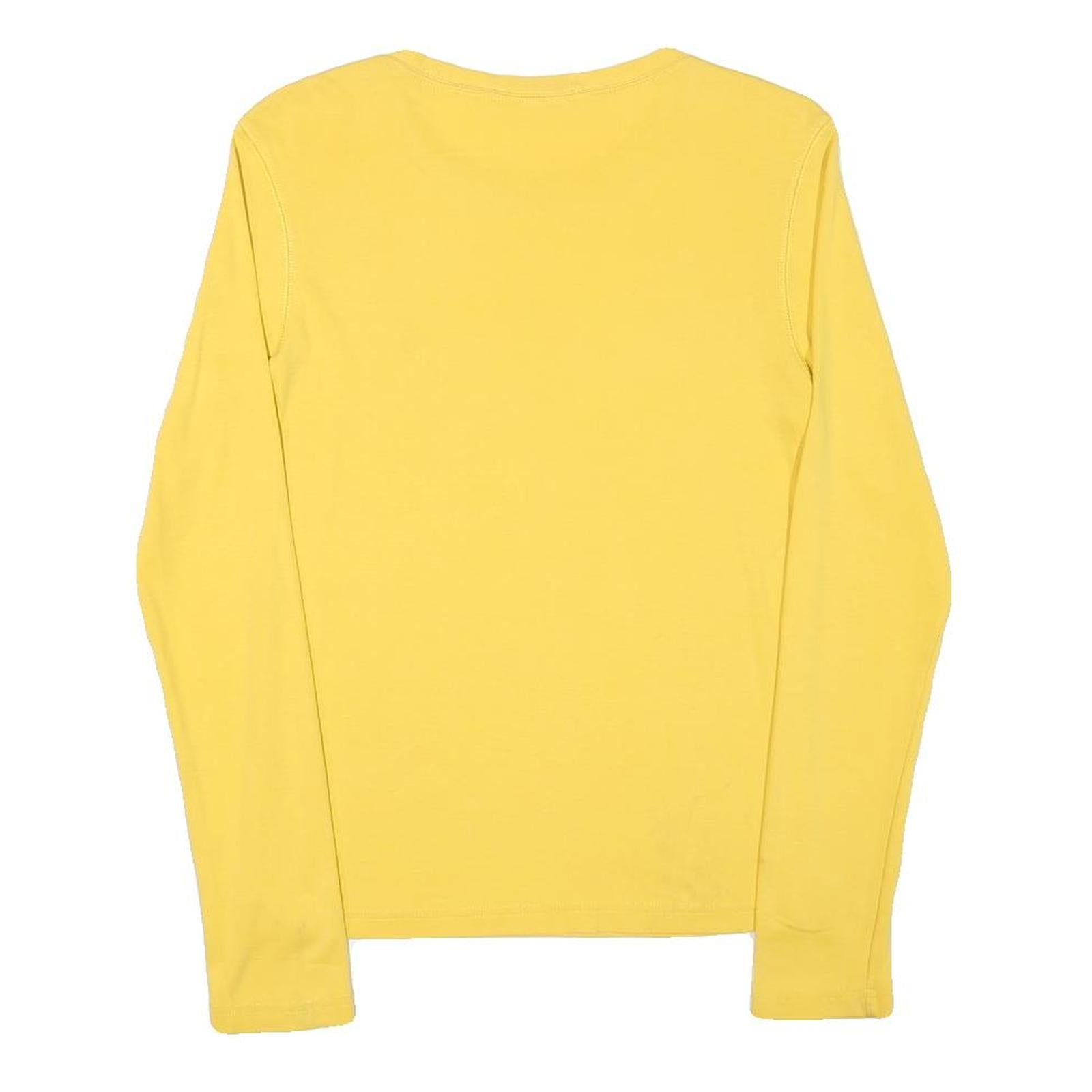 RALPH LAUREN SPORT Mens Yellow S Long Sleeve Crew Neck Logo Embroidered