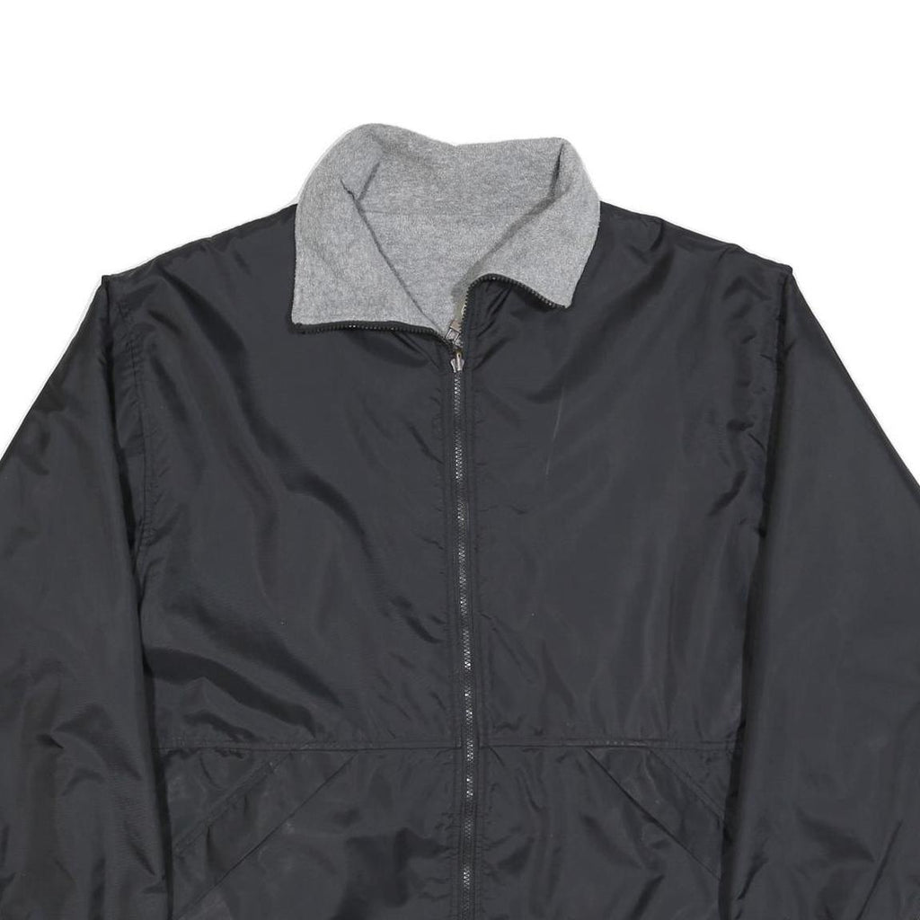 SWITCHER Mens Black Jacket L Polyester Blend Reversible Zip Plain Casual