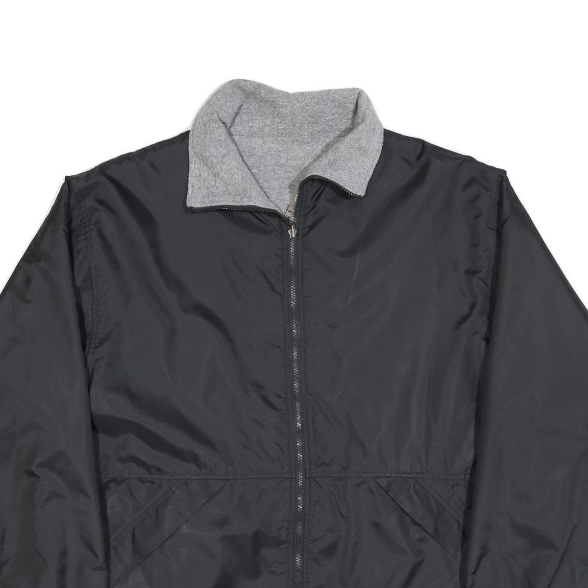 SWITCHER Mens Black Jacket L Polyester Blend Reversible Zip Plain Casual