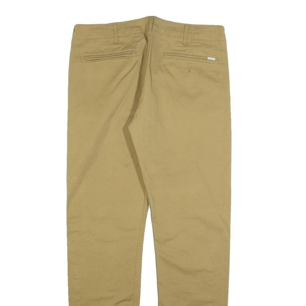 LEVI'S Mens Cotton Blend Beige Slim Straight Trousers W32 L31 Casual Zip