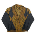 LAVON Womens Black & Brown Paisley Pattern Zip Jacket L Polyester Blend
