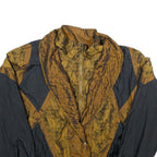 LAVON Womens Black & Brown Paisley Pattern Zip Jacket L Polyester Blend