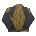 LAVON Womens Black & Brown Paisley Pattern Zip Jacket L Polyester Blend